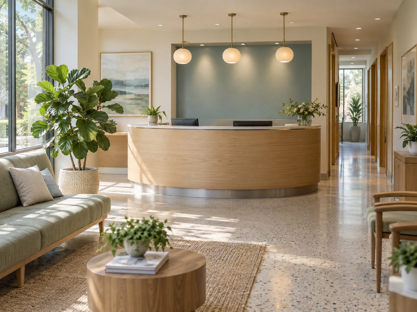 The reception area at Mason Creek Chiropractic