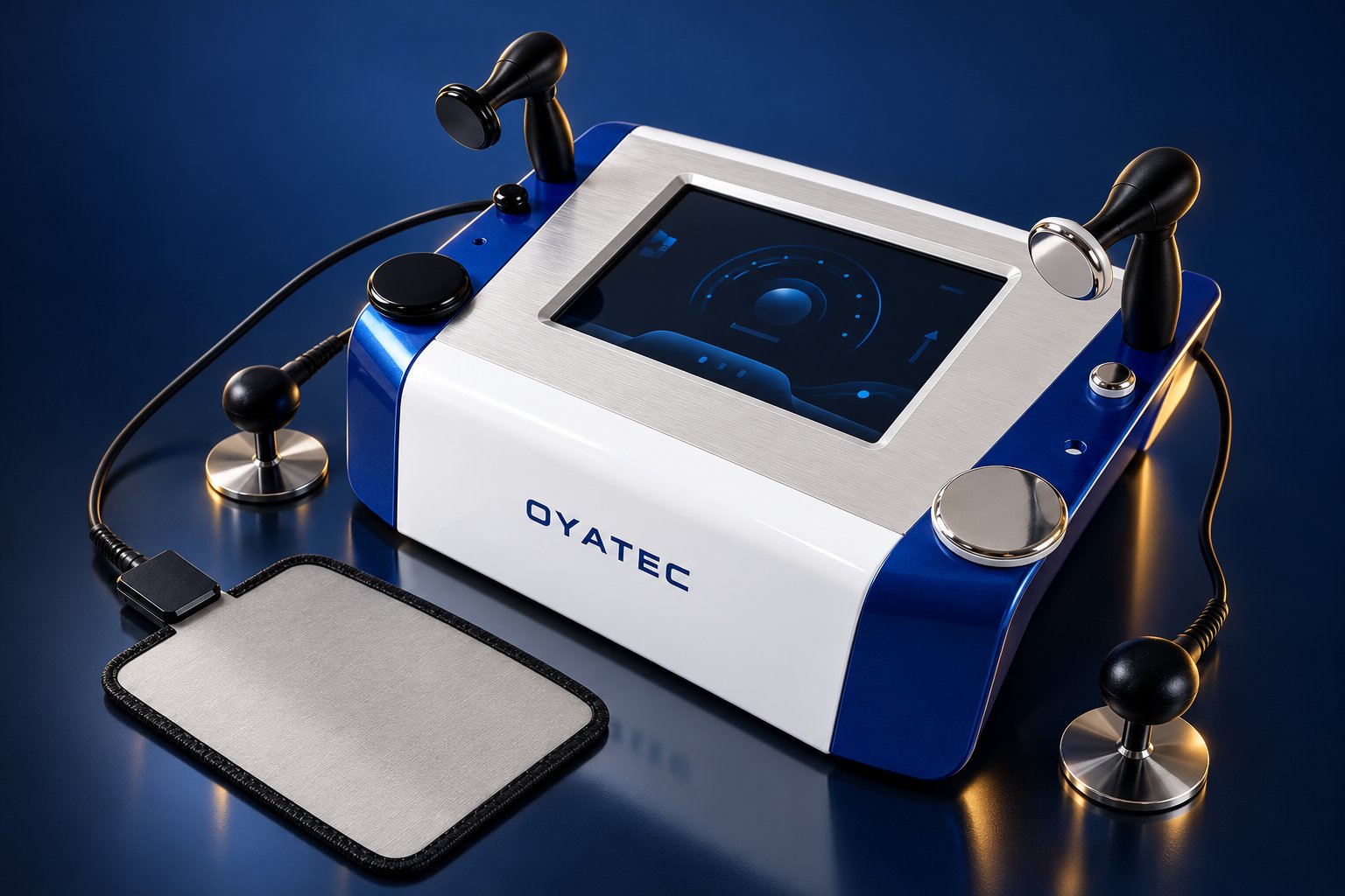 The OYATEC TECAR system on a dark blue background
